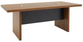 Τραπέζι συμβουλίου Oscar pakoworld καρυδί-ανθρακί 200x100x76εκ