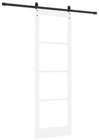 vidaXL Συρόμενη Πόρτα με Σετ Υλικών Λευκή 78x232 cm Μασίφ Ξύλο Πεύκο