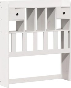 vidaXL Κρεβάτι Βιβλιοθήκη Χωρίς Στρώμα Λευκό 75x190 εκ Μασίφ Πεύκο