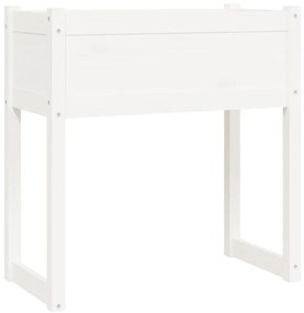 vidaXL Ζαρντινιέρα Λευκή 78x40x81 εκ. από Μασίφ Ξύλο Πεύκου