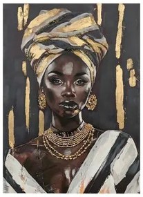 ΠΙΝΑΚΑΣ ΣΕ ΚΑΜΒΑ Fylliana "African lady 37268" ΜΑΥΡΟ-ΓΚΡΙ-ΛΕΥΚΟ 70x3x100εκ 166-126-064
