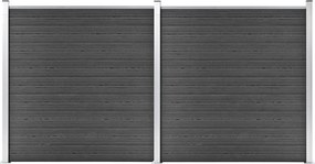 vidaXL Σετ Πάνελ Περίφραξης Μαύρο 353 x 186 εκ. από WPC