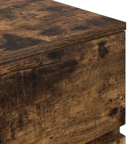 Κομοδίνο με 3 συρτάρια Καπνιστή δρυς 39x35x65 εκ. 861345