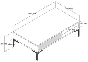 ΣΥΝΘΕΣΗ ΣΑΛΟΝΙΟΥ ΜΕΛΑΜΙΝΗΣ 2ΤΜΧ ΚΑΡΥΔΙ-WHITE MARBLE HM11855.02 - HM11855.02