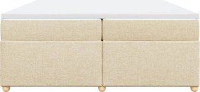 vidaXL Κρεβάτι Boxspring με Στρώμα Κρεμ 200x200 εκ. Υφασμάτινο