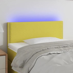 Κεφαλάρι Κρεβατιού LED Πράσινο 90x5x78/88 εκ. Υφασμάτινο - Πράσινο