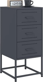 vidaXL Κομοδίνα 2 τεμ. Ανθρακί 36x39x78 εκ. από Χάλυβα