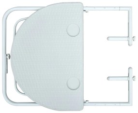 Τραπέζι Μπαλκονιού Κρεμαστό Λευκό 60x64x83,5 εκ. Πλαστικό Ρατάν - Λευκό