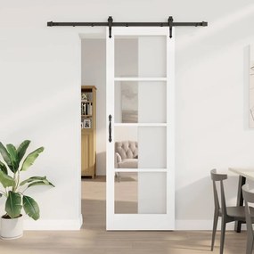 vidaXL Ολισθητή Πόρτα Λευκό 78 x 232 cm Ξύλο και μέταλλο