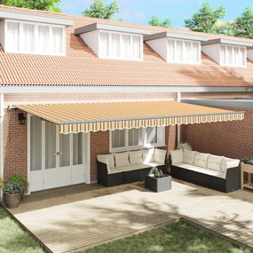 vidaXL Ανασυρόμενη τέντα Ριγέ Πολύχρωμη 600x350 εκ.