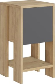 Κομοδίνο Ema Megapap χρώμα sapphire oak - ανθρακί 30x30x55εκ.