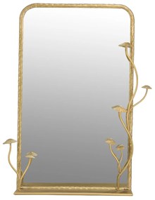 Artekko Mushroom Καθρέφτης Τοίχου με Ράφι Μέταλλο/Γυαλί Χρυσό (90x60x15)cm Artekko 49665