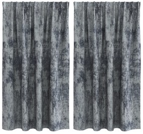 vidaXL Κουρτίνες Velvet 2 τμχ με τσέπες για ράδο Ασημί γκρι 140x140 εκ