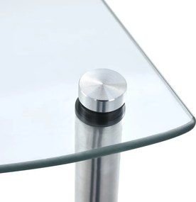 vidaXL Ράφι Διαφανές 3 Επιπέδων 30 x 30 x 67 εκ. από Ψημένο Γυαλί