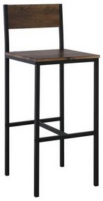 Σκαμπό Bar Stab ΕΜ9801 39x42x75/103cm Anthracite-Antique Brown Σετ 4τμχ Mdf,Μέταλλο