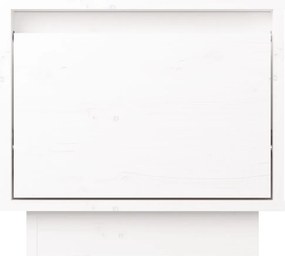 vidaXL Κομοδίνο Λευκό 35 x 34 x 32 εκ. από Μασίφ Ξύλο Πεύκου