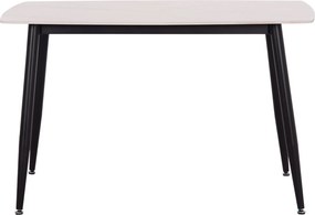 Τραπέζι Rav λευκό μαρμάρου sintered stone-μαύρο μέταλλο 120x70x75
