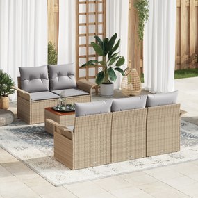 vidaXL Σετ Καναπέ 6 τεμαχίων με μαξιλάρια Μπεζ Πολυεστερικός Καναπές
