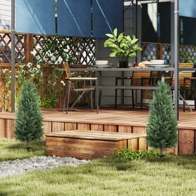 HOMCOM Σετ 2 Τεχνητών Φυτών, Τεχνητές Κυπαρίσσια με 831 Φύλλα το καθένα, Πολυχρηστικά, Πράσινο