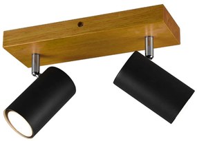 Φωτιστικό Οροφής - Σποτ Marley 812400232 2xGU10 35W 26x9x16cm Black Mat Trio Lighting Metal,Wood