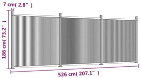 Πάνελ Περίφραξης Γκρι 526 x 186 εκ. από WPC - Γκρι