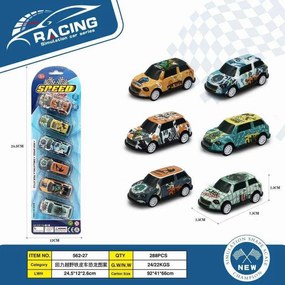 Σετ μεταλλικά αυτοκινητάκια - Pull Back - 6pcs - 562-27 - 917341