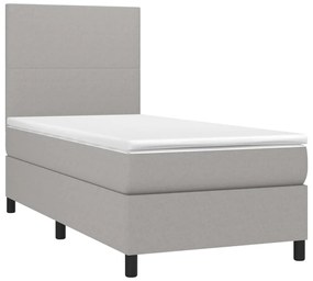 ΚΡΕΒΑΤΙ BOXSPRING ΜΕ ΣΤΡΩΜΑ ΑΝΟΙΧΤΟ ΓΚΡΙ 100X200 ΕΚ. ΥΦΑΣΜΑΤΙΝΟ 3141593