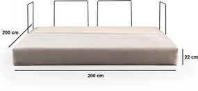 2-Seat Sofa-Bed Via Con - Cream Cream