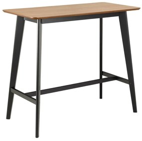Τραπέζι μπαρ Oakland 958, 105x60x120cm, 18 kg, Ινοσανίδες μέσης πυκνότητας, Φυσικό ξύλο καπλαμά, Ξύλο, Δρυς, Μαύρο, Ξύλο: Καουτσούκ | Epipla1.gr
