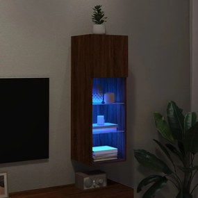 vidaXL Έπιπλο Τηλεόρασης με LED Καφέ Δρυς 30,5x30x90 εκ.