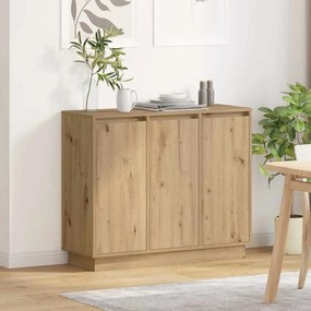 vidaXL Πλευρικό Τραπέζι LED Artisan Oak 90 x 32 x 75 εκ.
