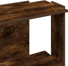 vidaXL Βιβλιοθήκη 3 Επιπέδων Καπνιστή Δρυς 60x30x80 εκ. Επεξεργ. Ξύλο