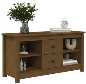 vidaXL Έπιπλο Τηλεόρασης Μελί Καφέ 103x36,5x52εκ από Μασίφ Ξύλο Πεύκου