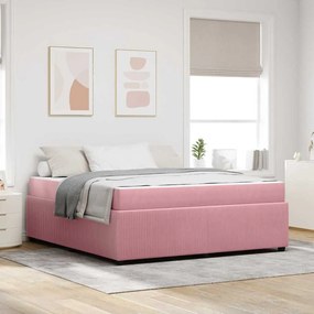 vidaXL Σκελετός κρεβατιού με στρώμα Άλλο Ροζ 180 x 200 cm Βελούδο