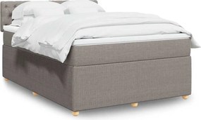 vidaXL Κρεβάτι Boxspring με Στρώμα Taupe 140x190 εκ. Υφασμάτινο