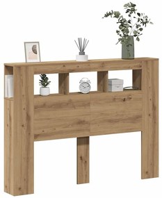 vidaXL LED κεφαλάρι Artisan Oak 140x18,5x103,5 cm Κατασκευασμένο ξύλο