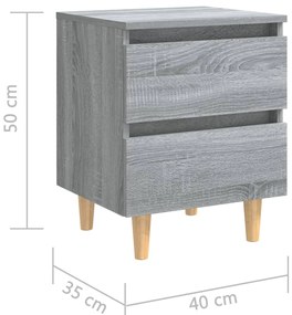 ΚΟΜΟΔΙΝΑ 2 ΤΕΜ. ΓΚΡΙ SONOMA 40X35X50 ΕΚ. ΜΕ ΜΑΣΙΦ ΞΥΛΙΝΑ ΠΟΔΙΑ 813125