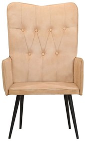 vidaXL Πολυθρόνα Κρεμ από Καραβόπανο