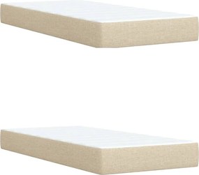 vidaXL Κρεβάτι Boxspring με Στρώμα Κρεμ 200x200 εκ. Υφασμάτινο