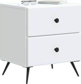vidaXL Κομοδίνο Λευκό 43 x 34,5 x 47,5 εκ Επεξεργασμένο Ξύλο
