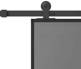 vidaXL Συρόμενη πόρτα με σετ υλικού 76x205 cm από γυαλί&Αλουμίνιο