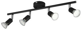 Φωτιστικό Οροφής - Σποτ Paris R80914032 4xGU10 35W 8x50x13cm Black Mat RL Lighting Metal