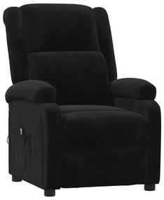 vidaXL Πολυθρόνα Ανακλινόμενη Ηλεκτρική Μαύρη Βελούδινη
