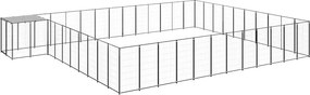 vidaXL Σπιτάκι Σκύλου Μαύρο 37,51 μ² Ατσάλινο