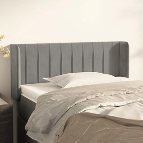 Κεφαλάρι με Πτερύγια Ανοιχτό Γκρι 103x16x78/88 εκ. Βελούδινο 3119048