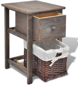 vidaXL Κομοδίνο Καφέ Ξύλινο