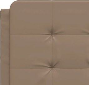 vidaXL Κρεβάτι με Στρώμα Zadar Καπουτσίνο 140x190εκ.από Συνθ.Δέρμα