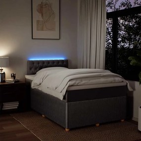 vidaXL Κρεβάτι Boxspring με Στρώμα Taupe 120x200 εκ. Υφασμάτινο