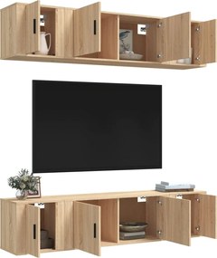 vidaXL Σετ Επίπλων Τηλεόρασης 6 Τεμαχίων Sonoma Δρυς Επεξ. Ξύλο