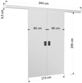 Συρόμενη πόρτα Yonko-Leuko-172 x 205 εκ.